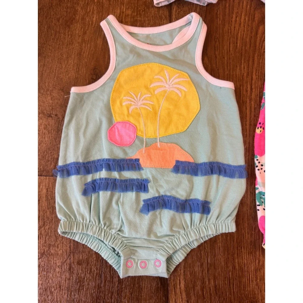 Baby Girl Clothes Lot 0/3 Months‎ Bundle Summer Rompers 1 Piece Outfits Tropical